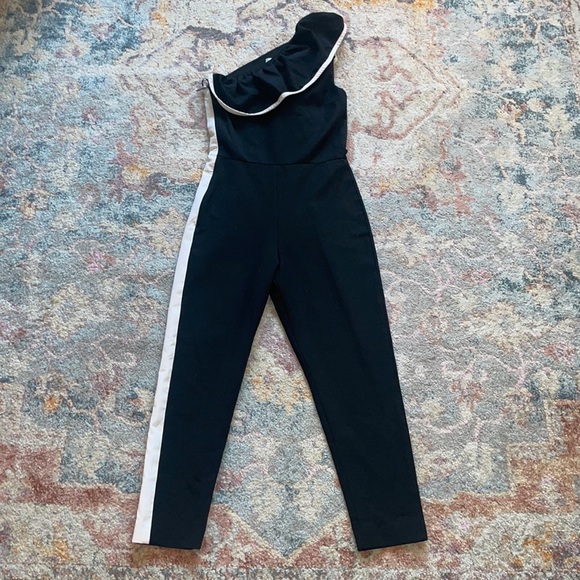 MSGM one shoulder ruffle sleeve jumpsuit - Picture 1 of 6